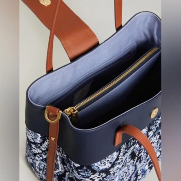 Spartina 449 Olivia Tote Marsh Boardwalk Tote NWT NEW Leather and Embroidered - Picture 3 of 11